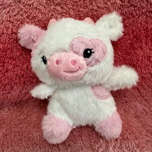 MTY Pink White Cow Plush 7” Adorable Valentine Stuffed Animal